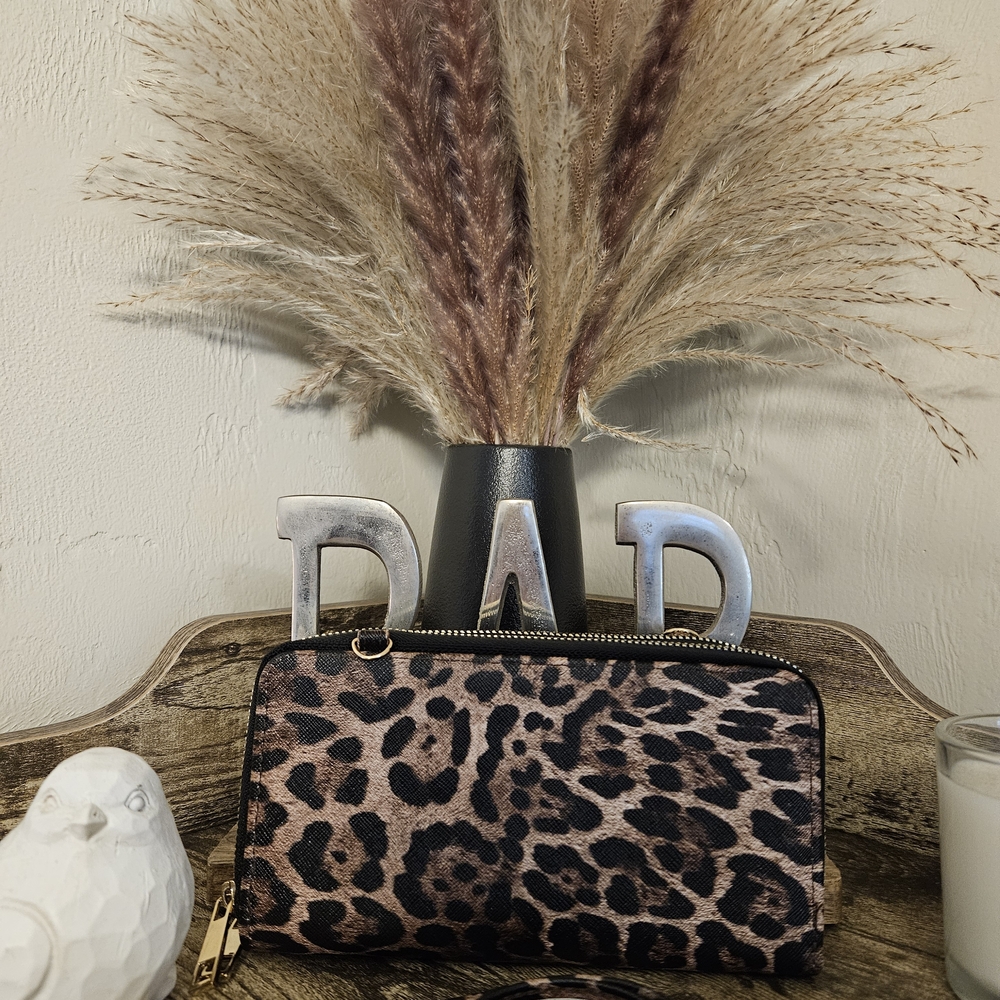Leopard Print Crossbody Wallet